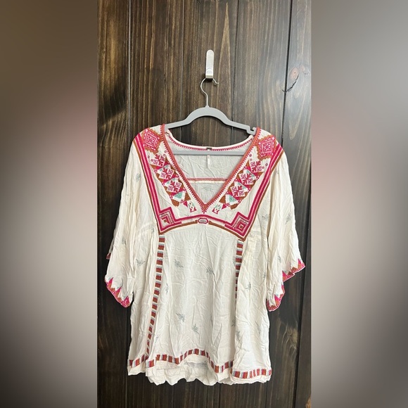 Free People Embroidered Boho Tunic Mini Dress 🖤 - Picture 2 of 10